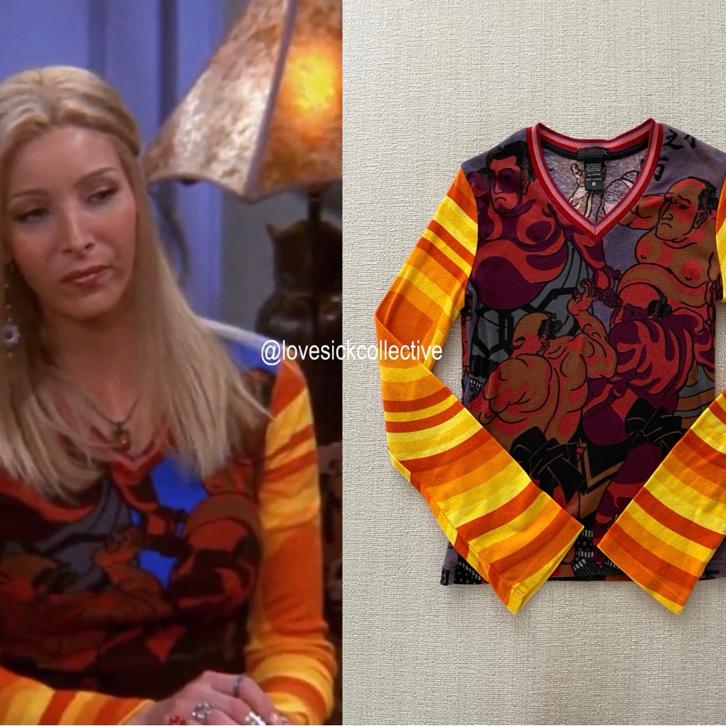 Aso Phoebe Buffay In Friends Vintage Custo Barcelona Sumo Long Sleeve Top